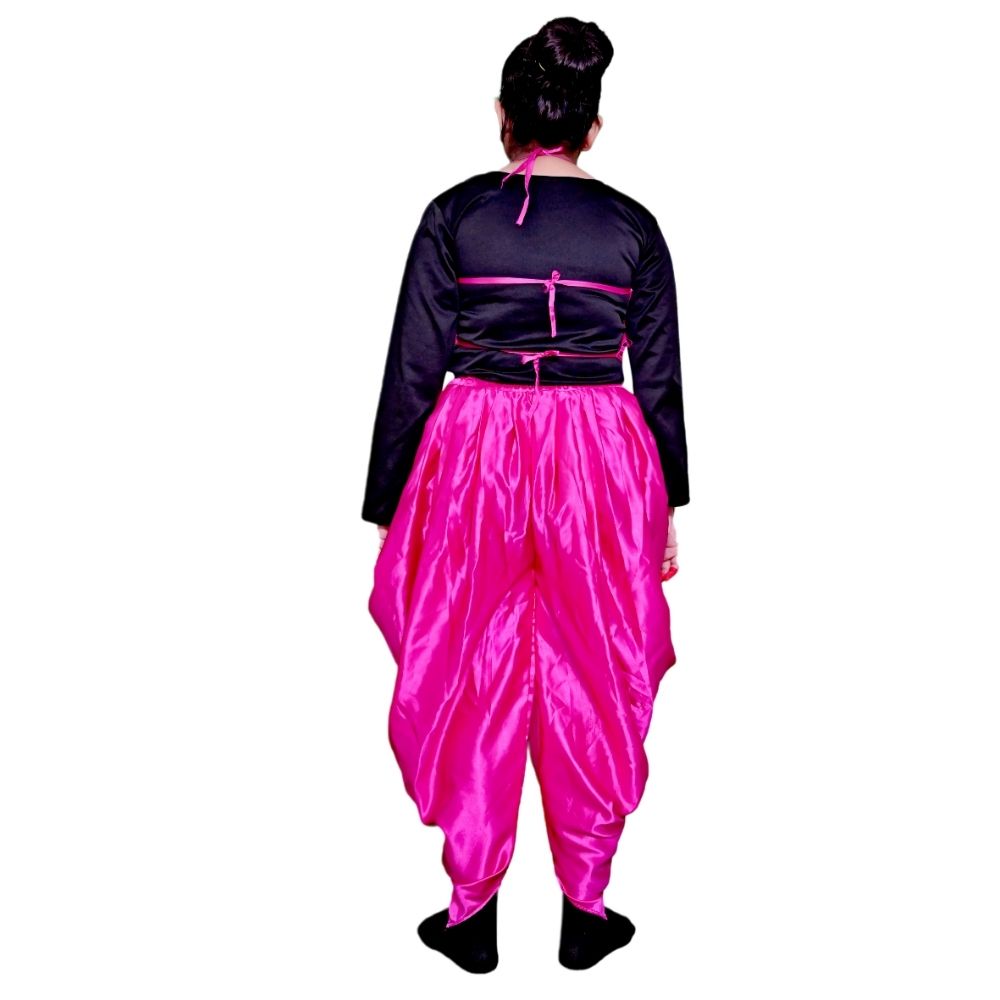 Western Dance Dress For Girl Magenta & Black
