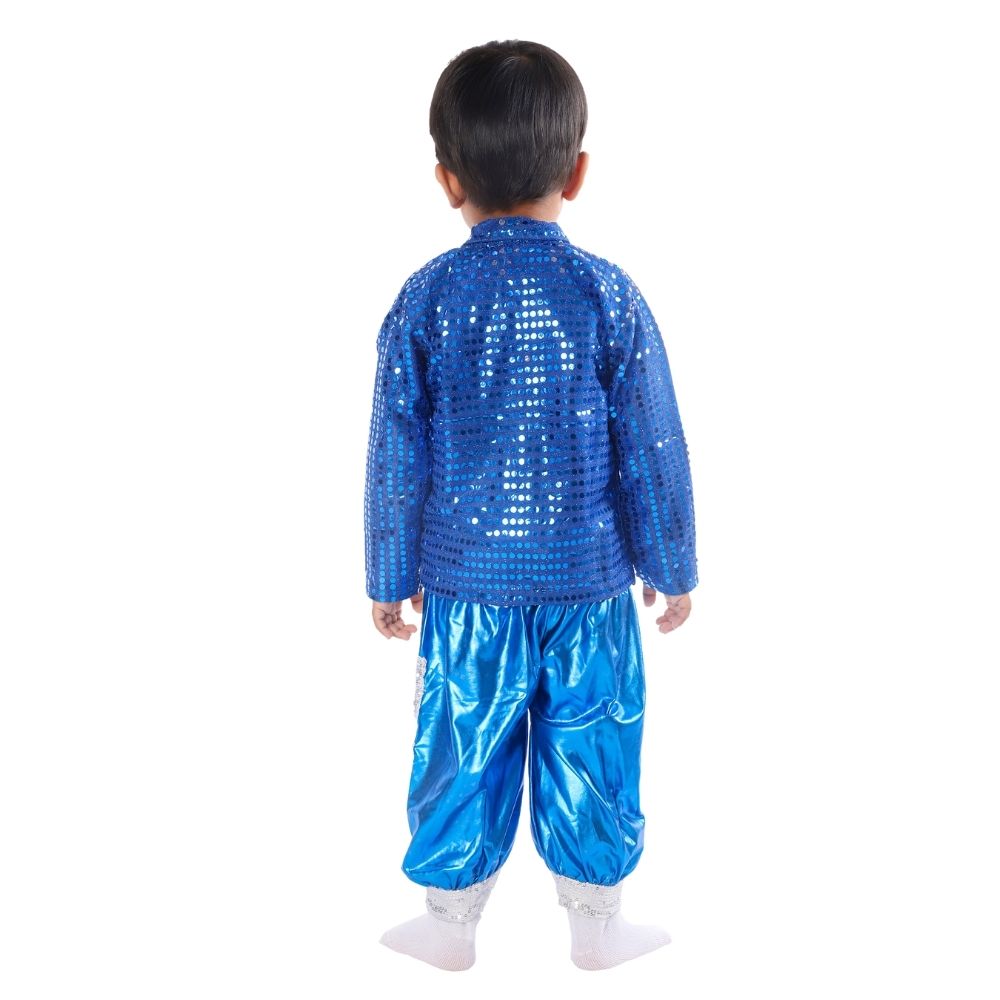 Western Dance Fancy Dress Blue & Silver