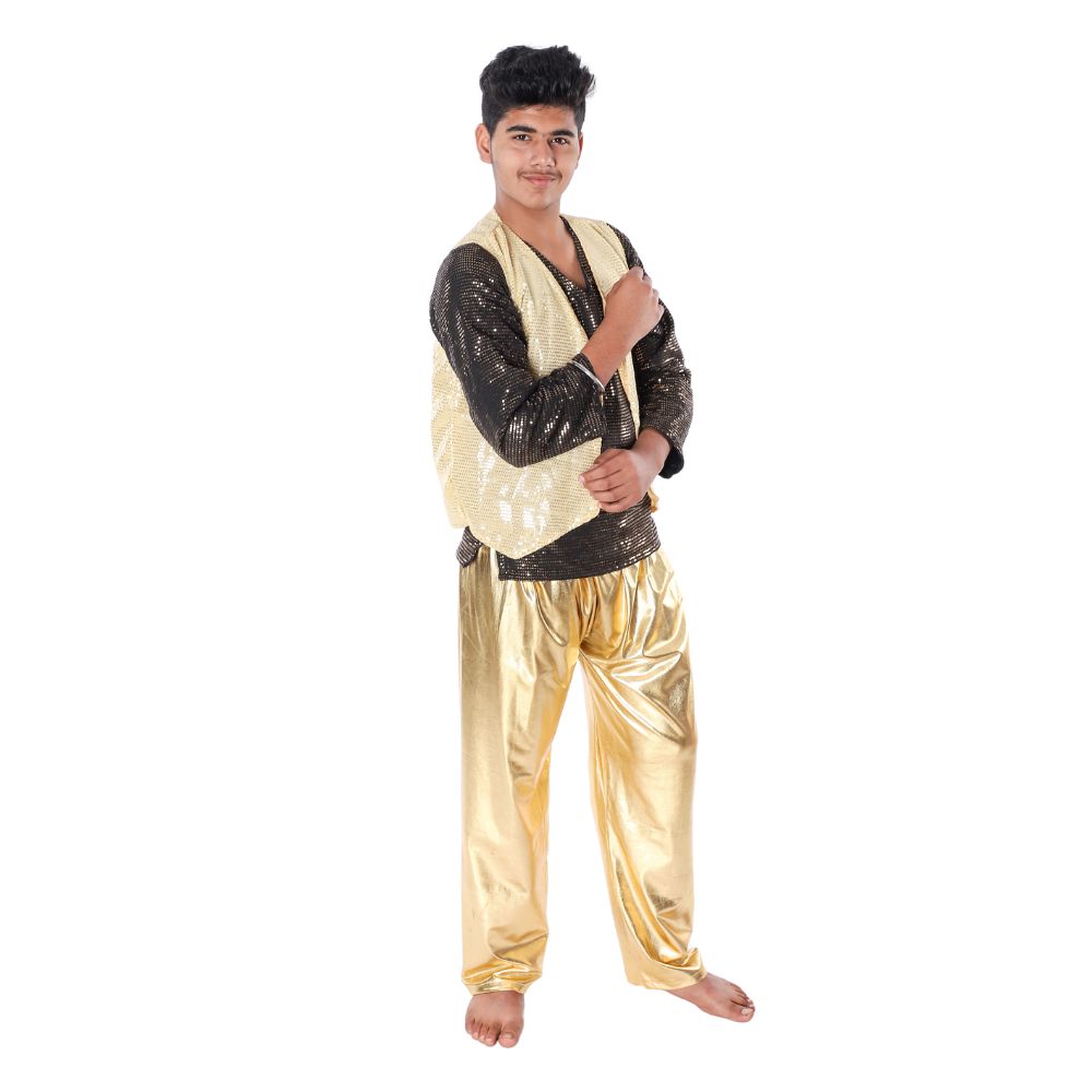 Western Dance Fancy Dress in Black & Golden Western Dance Fancy Dress in Black & Golden