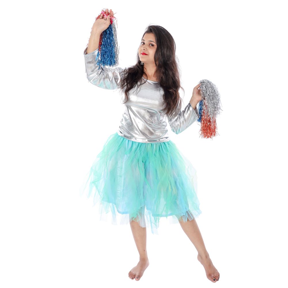 Western Dance Skirt Top Silver And Blue