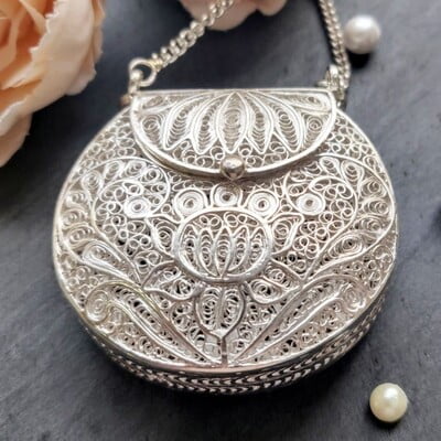 Intricate Silver Coin Pouch collection Intricate Silver Coin Pouch collection