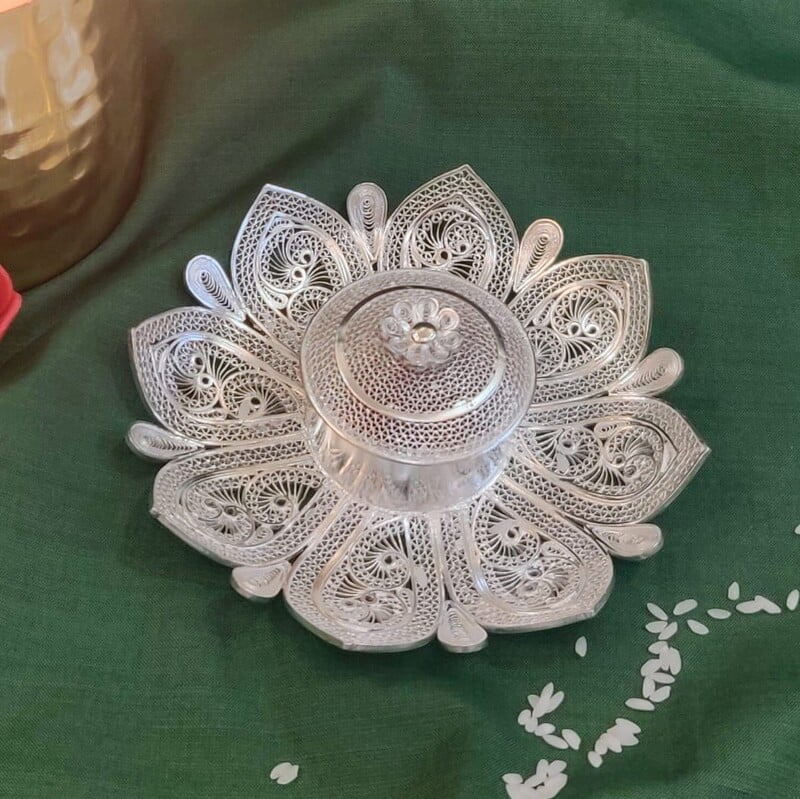 Floral Roli Chawal Filigree Chopda Floral Roli Chawal Filigree Chopda