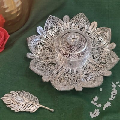 Floral Roli Chawal Filigree Chopda Floral Roli Chawal Filigree Chopda