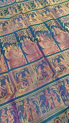 Blue green dual tone all over work Swarnachari