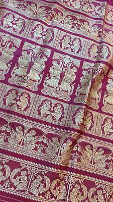 Pink pure Mulberry silk Baluchari saree