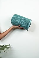 Bamboo Unisex Towel- |Highly Absorbent & Quick Dry |for Yoga, Beach, Gym, Bath, Pool, Travel |Lighter Weight | Fluffy Terry & Soft for Skin & Hair (ethical green)
