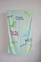 Thin Bamboo Kids Towel | Cool Dino | Ultra Soft, Quick Dry, Lightweight || 124 x 68 cm, 450 GSM, Eco-Friendly