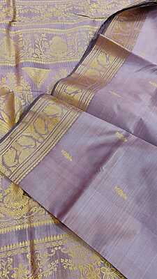Lavender color pure Mulberry silk Baluchari saree from our Kadambari Series Lavender color pure Mulberry silk Baluchari saree from our Kadambari Series