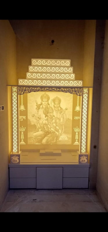Divine Grace Full Corian Mandir with Backlight