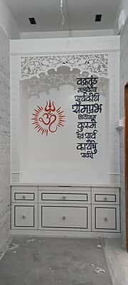Tranquil Devotion Full Corian Mandir with Backlight