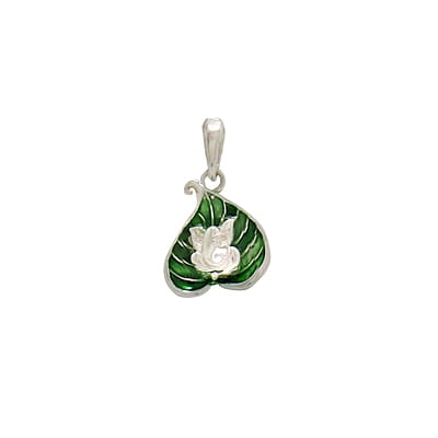 SRIMATHI JEWELLERS 92.5 Silver leaf Ganesh pendant