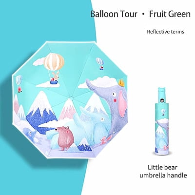 black glue automatic kids umbrella folding children's umbrella cartoon umbrella