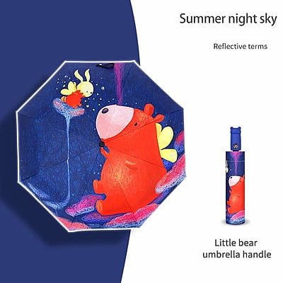 black glue automatic kids umbrella folding children's umbrella cartoon umbrella