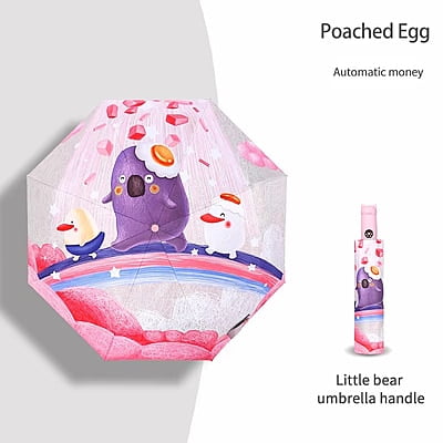 black glue automatic kids umbrella folding children's umbrella cartoon umbrella
