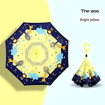 Kids Umbrella C Handle Windproof Inverted Double Umbrella Customization Logo Kids Umbrella C Handle Windproof Inverted Double Umbrella Customization Logo