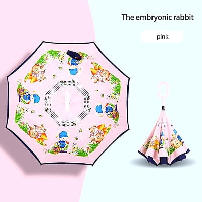 Kids Umbrella C Handle Windproof Inverted Double Umbrella Customization Logo Kids Umbrella C Handle Windproof Inverted Double Umbrella Customization Logo