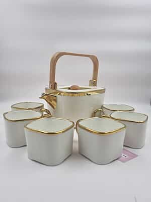 Tea Set White Gold White