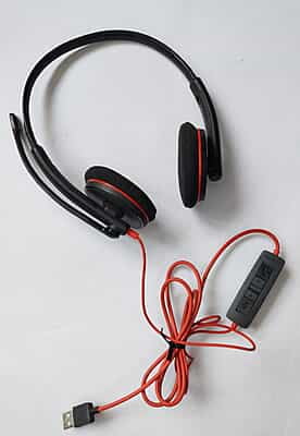 Plantronics C3220 Stereo USB Wired Over Ear Headphones With Mic Black