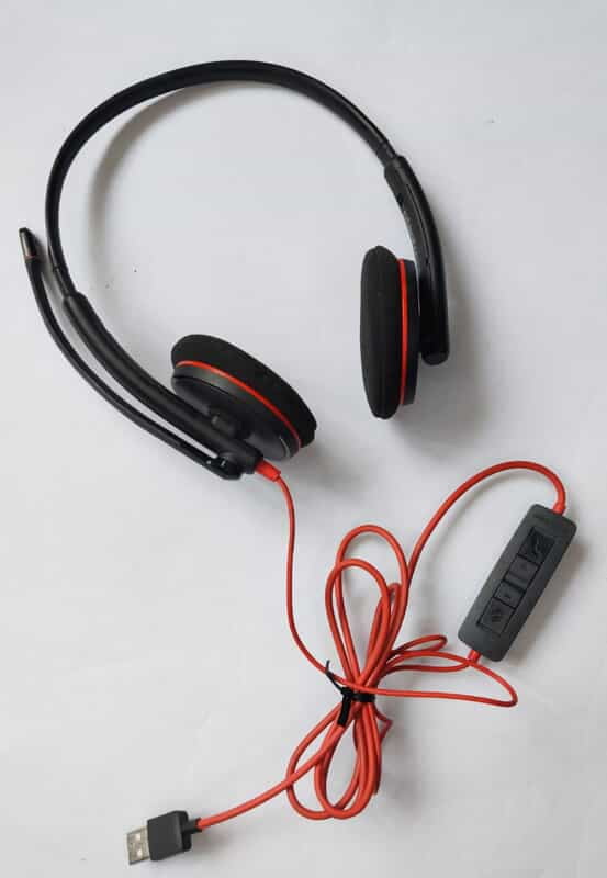 Plantronics C3220 Stereo USB Wired Over Ear Headphones With Mic Black