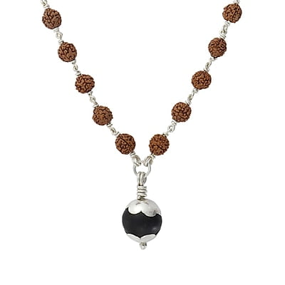 925 Sterling Silver Karungali Pendant Rudraksha Silver Mala 925 Sterling Silver Karungali Pendant Rudraksha Silver Mala