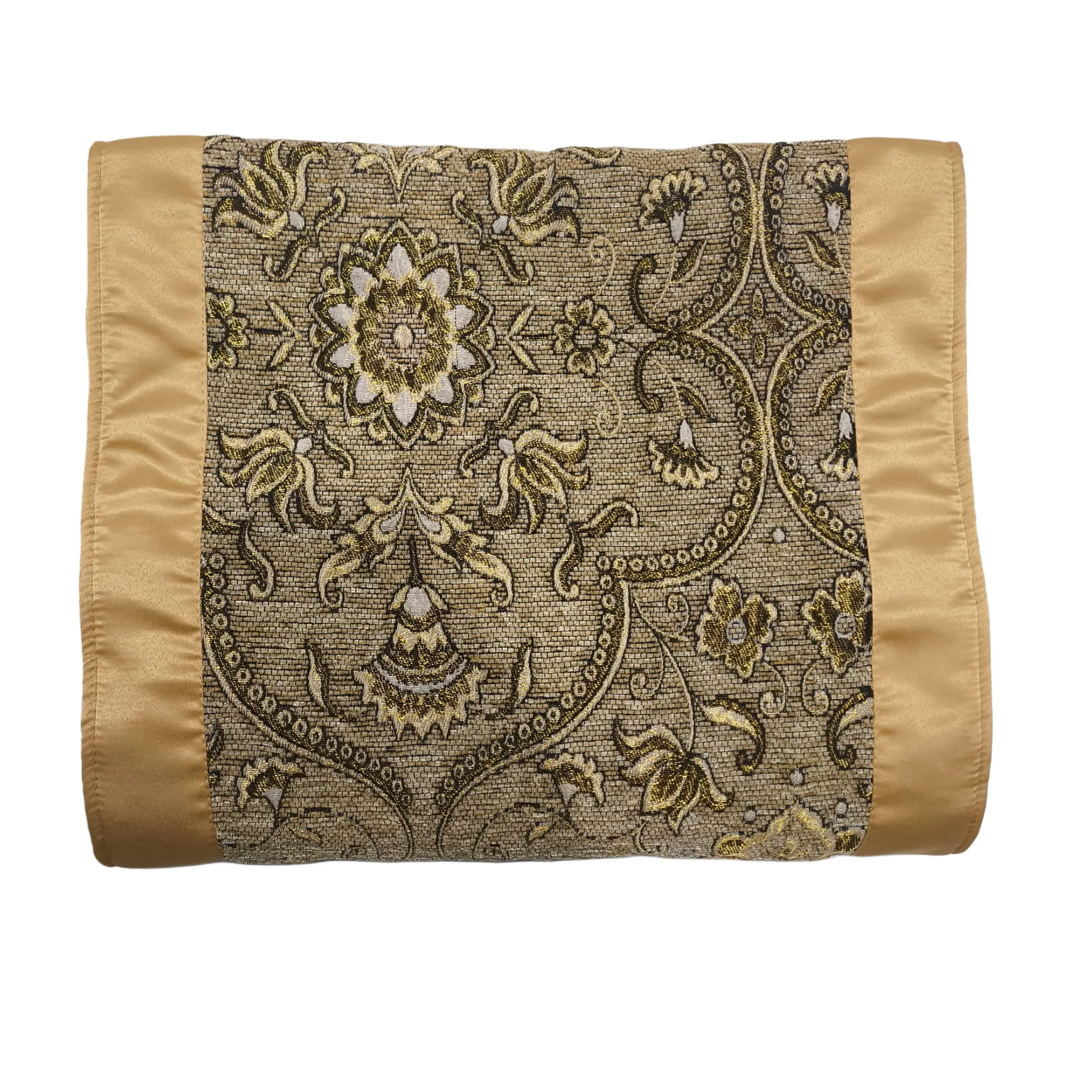 Sofrito Bed Runner with Cushion Cover - Ornate Collection - Golden Weave Bed Runner Sofrito Bed Runner with Cushion Cover - Ornate Collection - Golden Weave Bed Runner