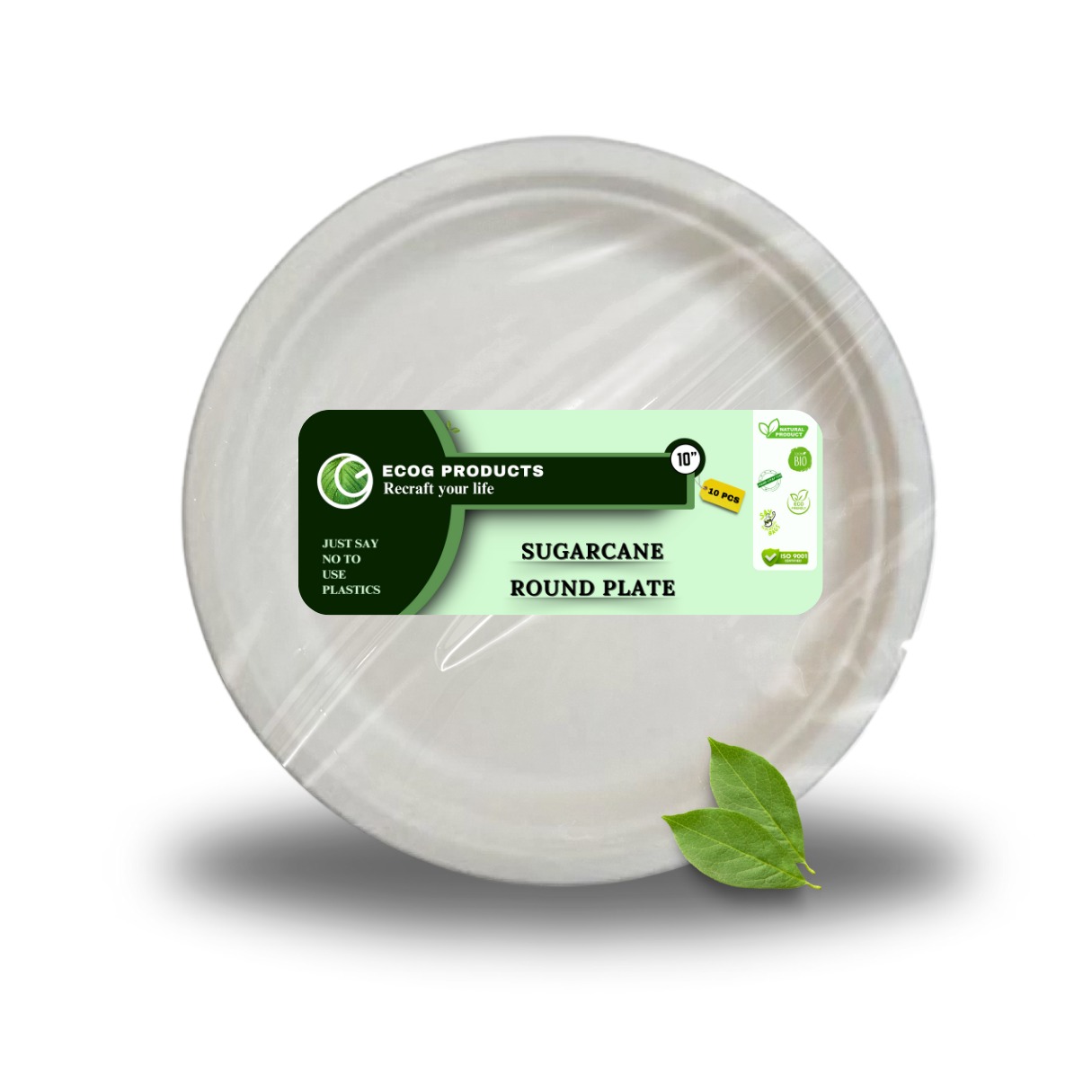 EKOPAK 10" Sugar Cane Round Plate- (10pcs) EKOPAK 10" Sugar Cane Round Plate- (10pcs)