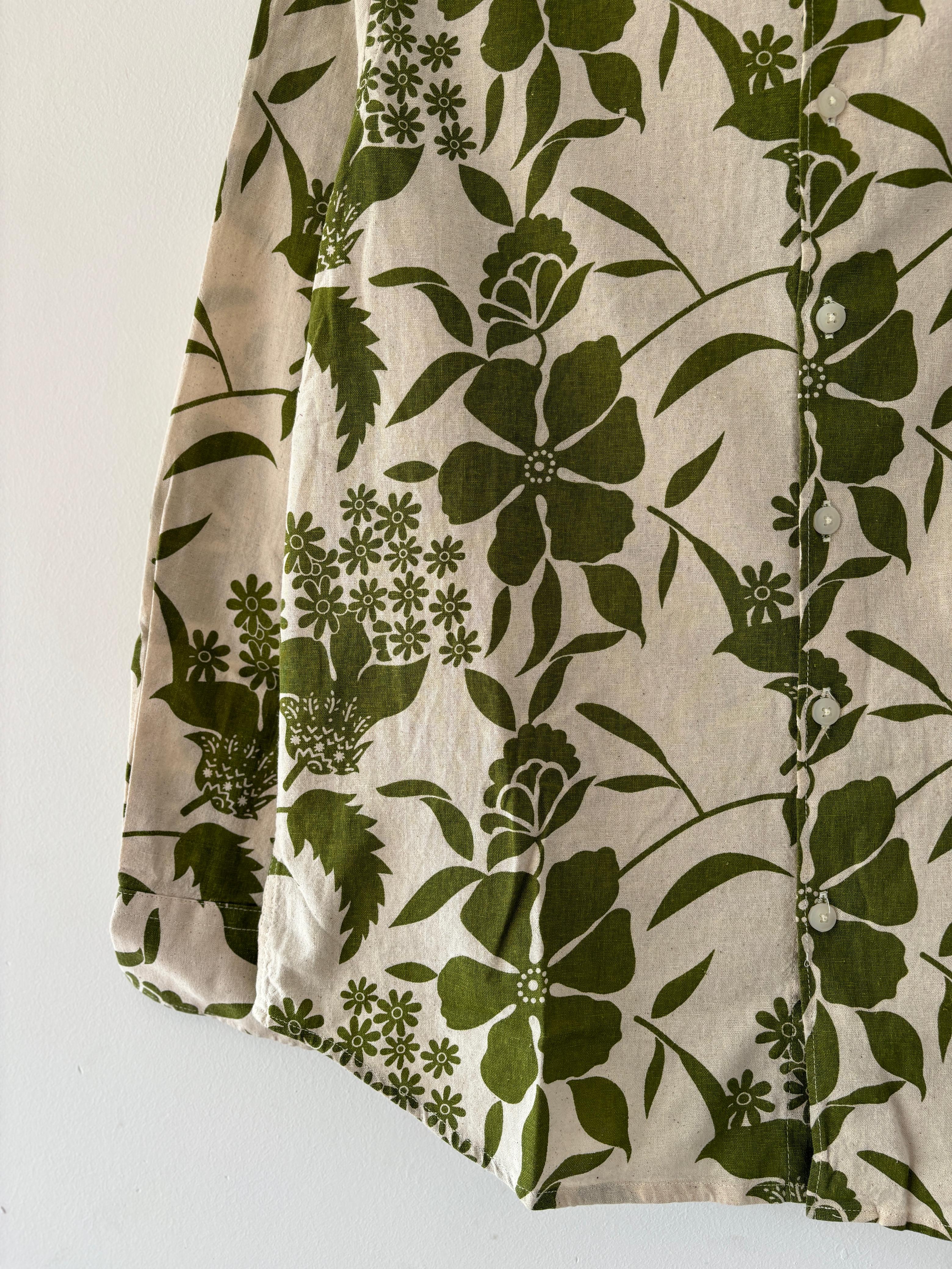 Green floral printed shirts Green floral printed shirts