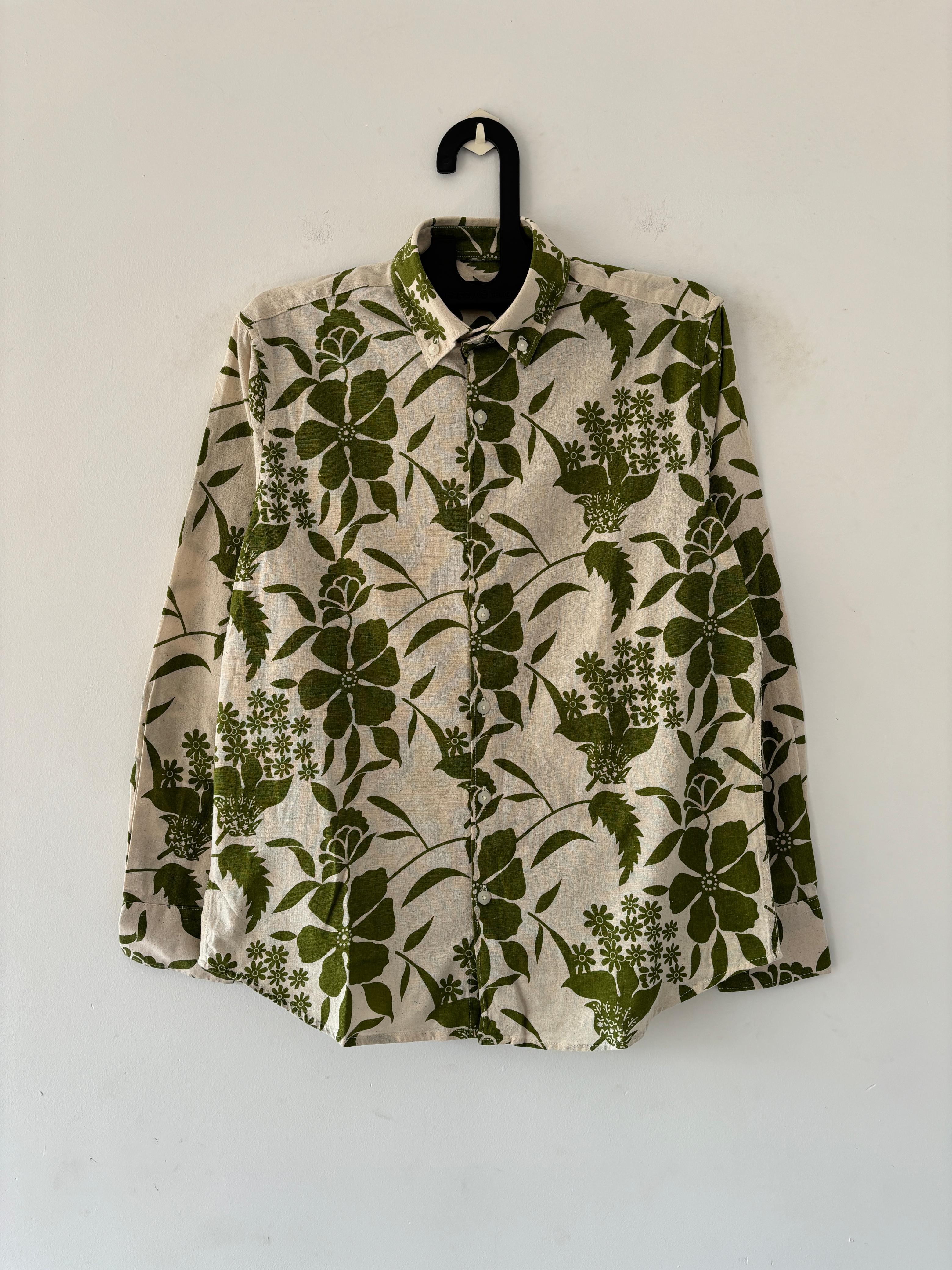 Green floral printed shirts Green floral printed shirts