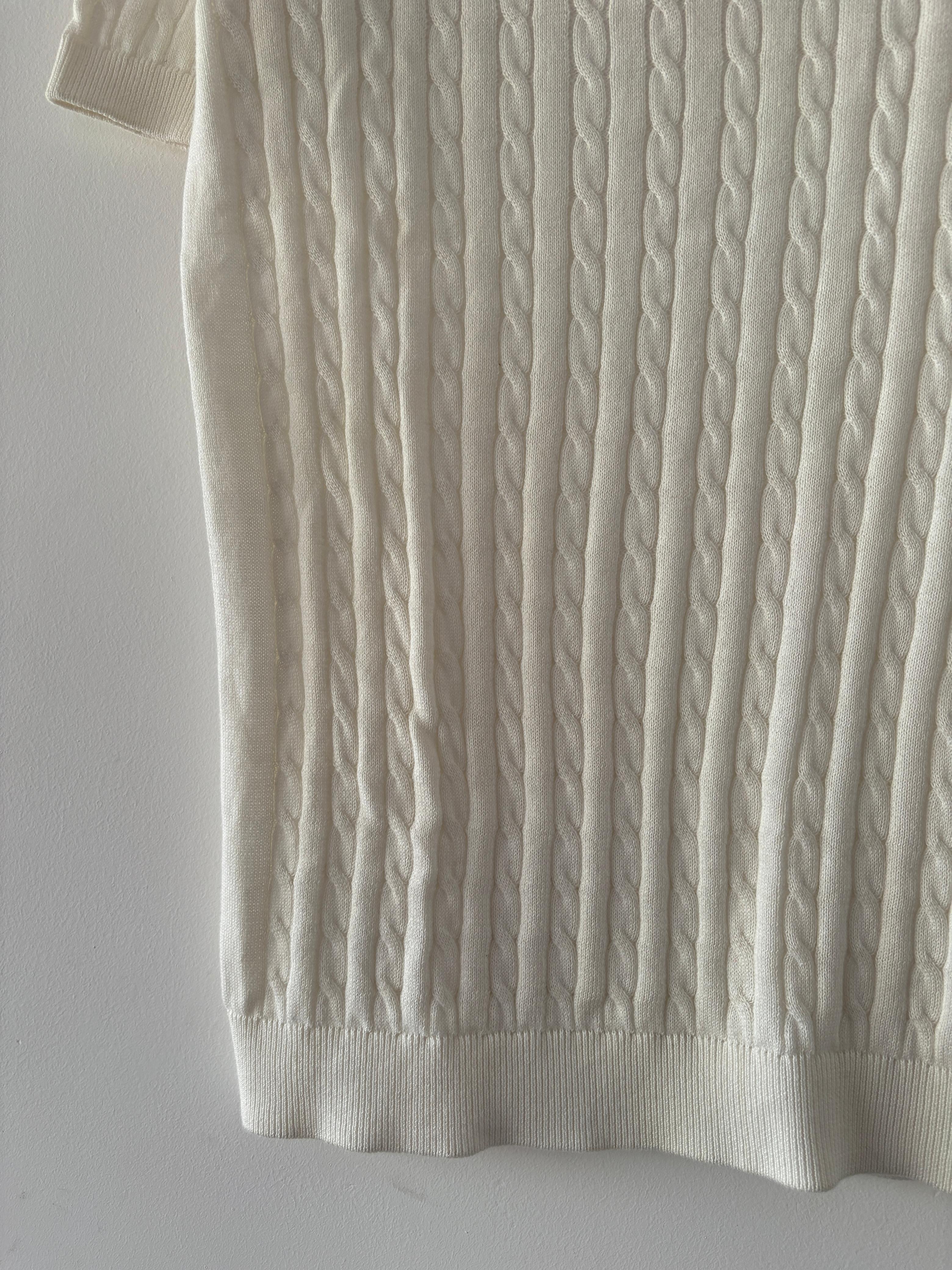 White knitted polo t-shirt White knitted polo t-shirt