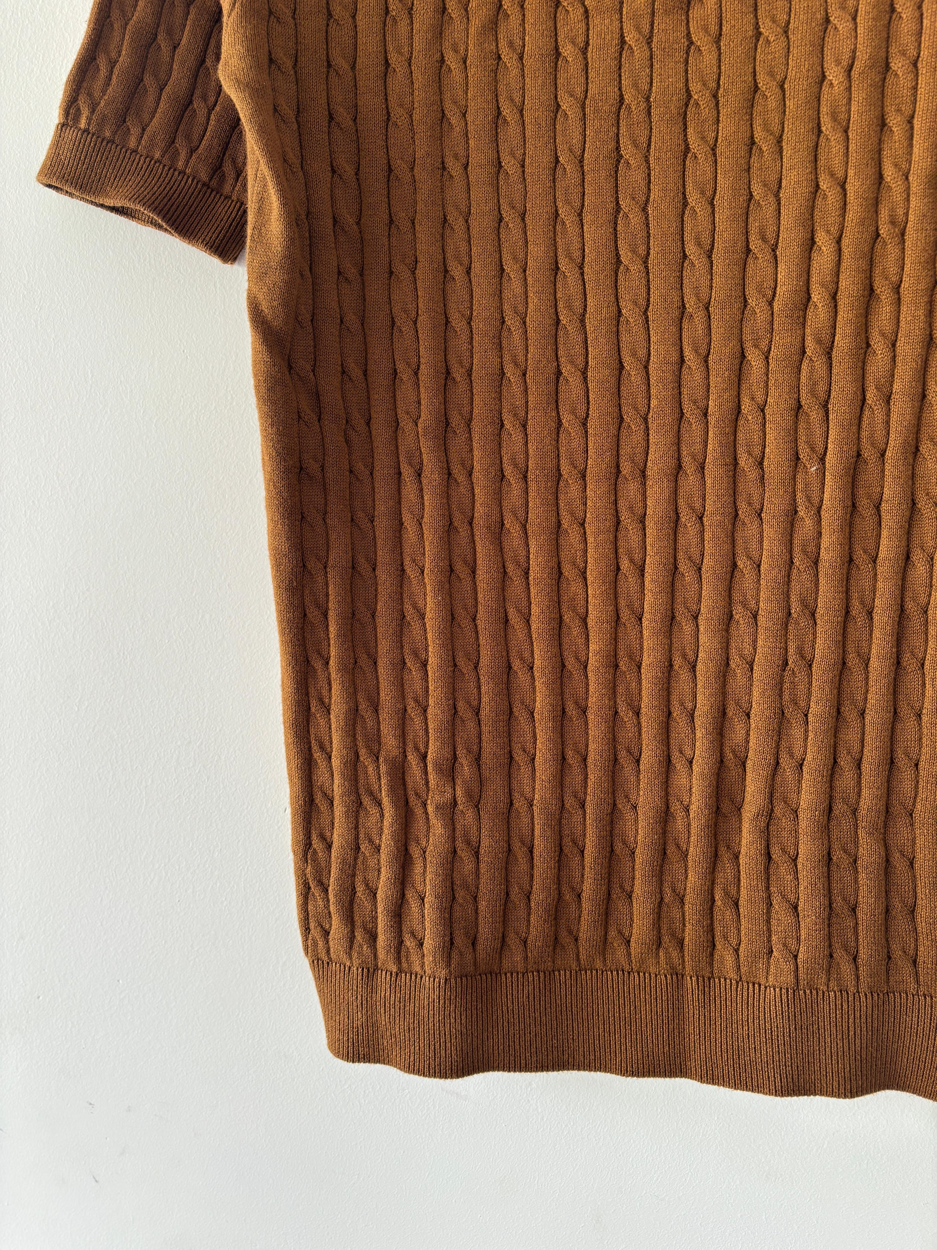 Brown knitted polo t-shirt Brown knitted polo t-shirt