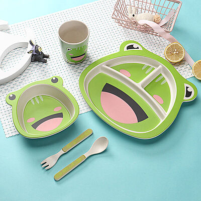 Bamboo Fiber Cartoon Pet/toy meal set for Kids Tableware