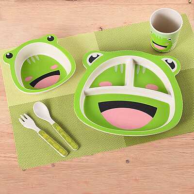 Bamboo Fiber Cartoon Pet/toy meal set for Kids Tableware