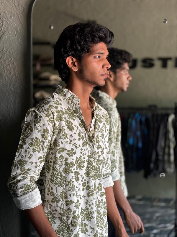 Green printed shirt Green printed shirt