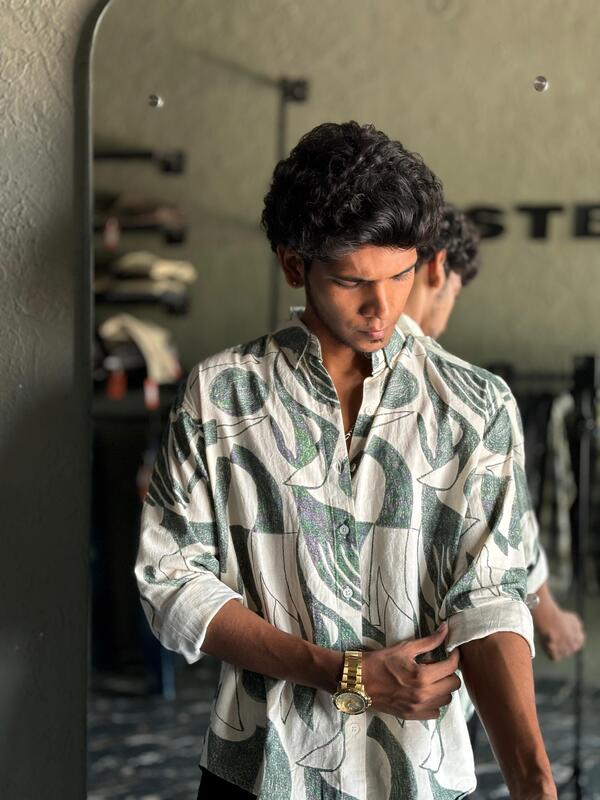 Teal printed shirt Teal printed shirt