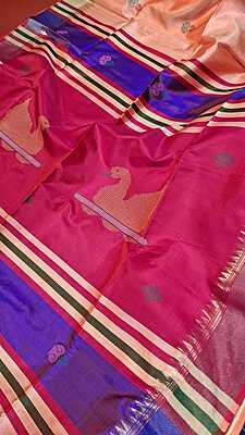 Color peach color with orange undertone kalakshetra saree Color peach color with orange undertone kalakshetra saree