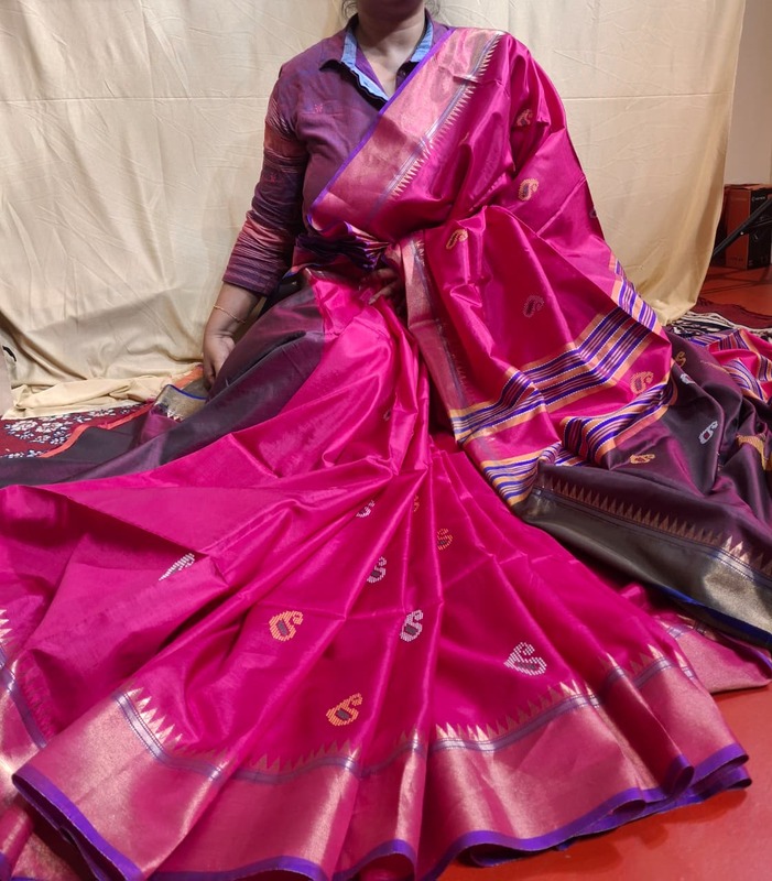Color rani pink kalakshetra/kalashetra saree Color rani pink kalakshetra/kalashetra saree