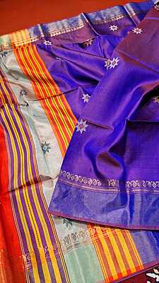 Color orange purple dual tone kalashetra/kalakshetra saree Color orange purple dual tone kalashetra/kalakshetra saree