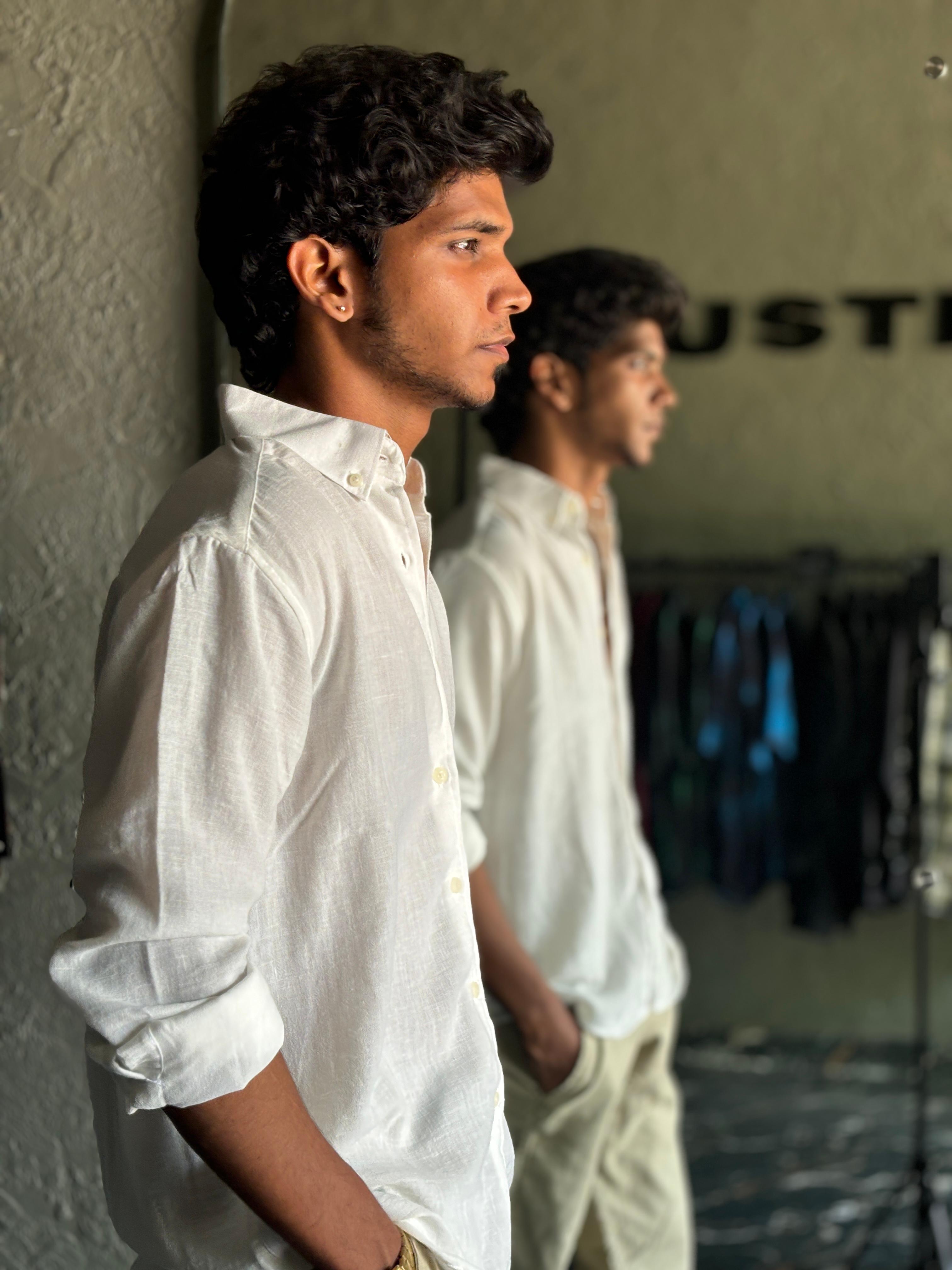 White linen shirt