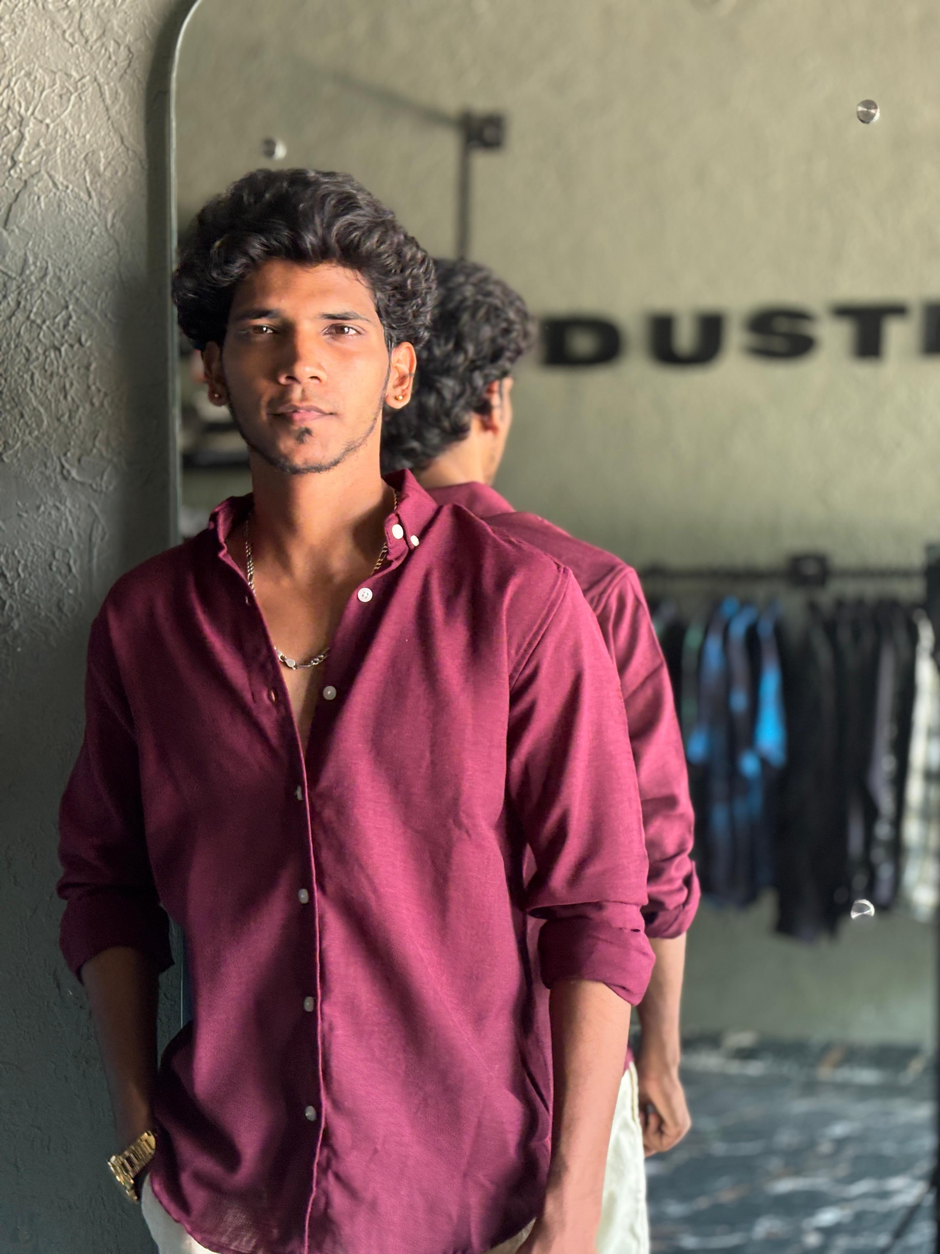Maroon linen shirt Maroon linen shirt