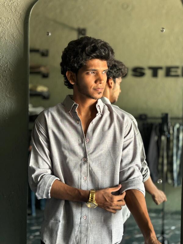 Gray linen blended shirts Gray linen blended shirts