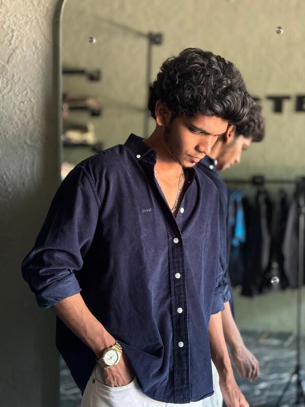Navy blue corduroy shirt Navy blue corduroy shirt