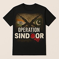 Operation Sindoor Round Neck T-Shirt – Patriotic India Pakistan Strike Tribute Tee