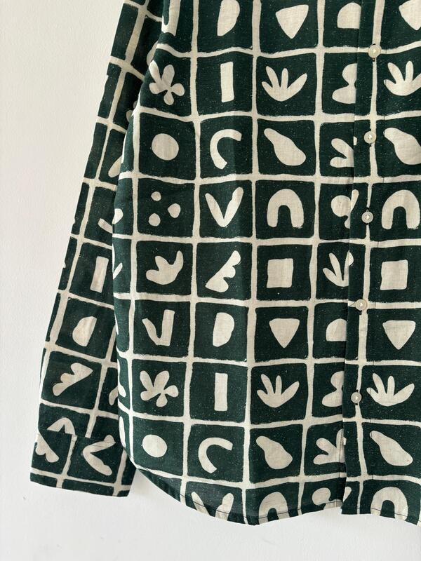 Green and white printed shirt Green and white printed shirt