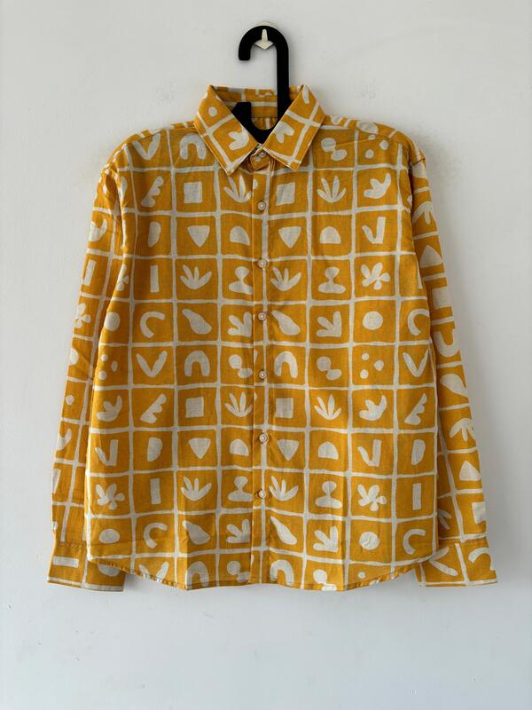 Yellow and green printed shirts Yellow and green printed shirts