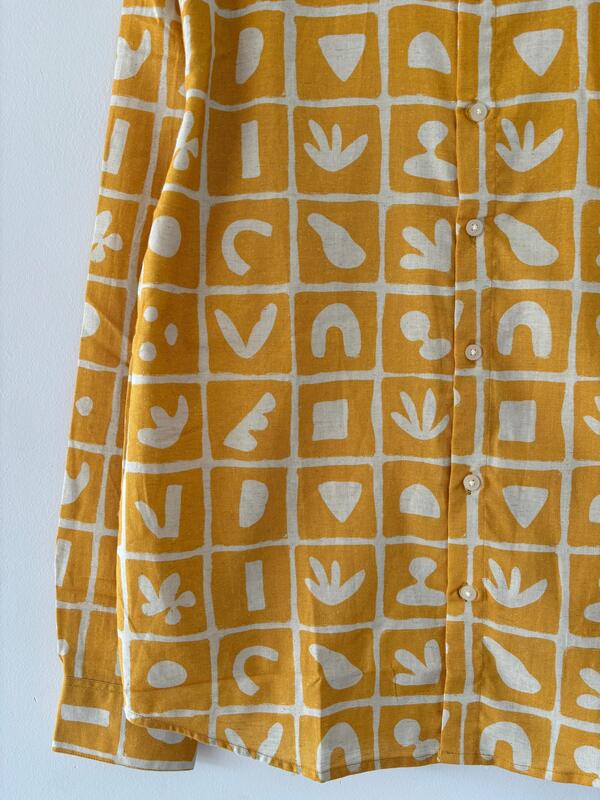 Yellow and green printed shirts Yellow and green printed shirts