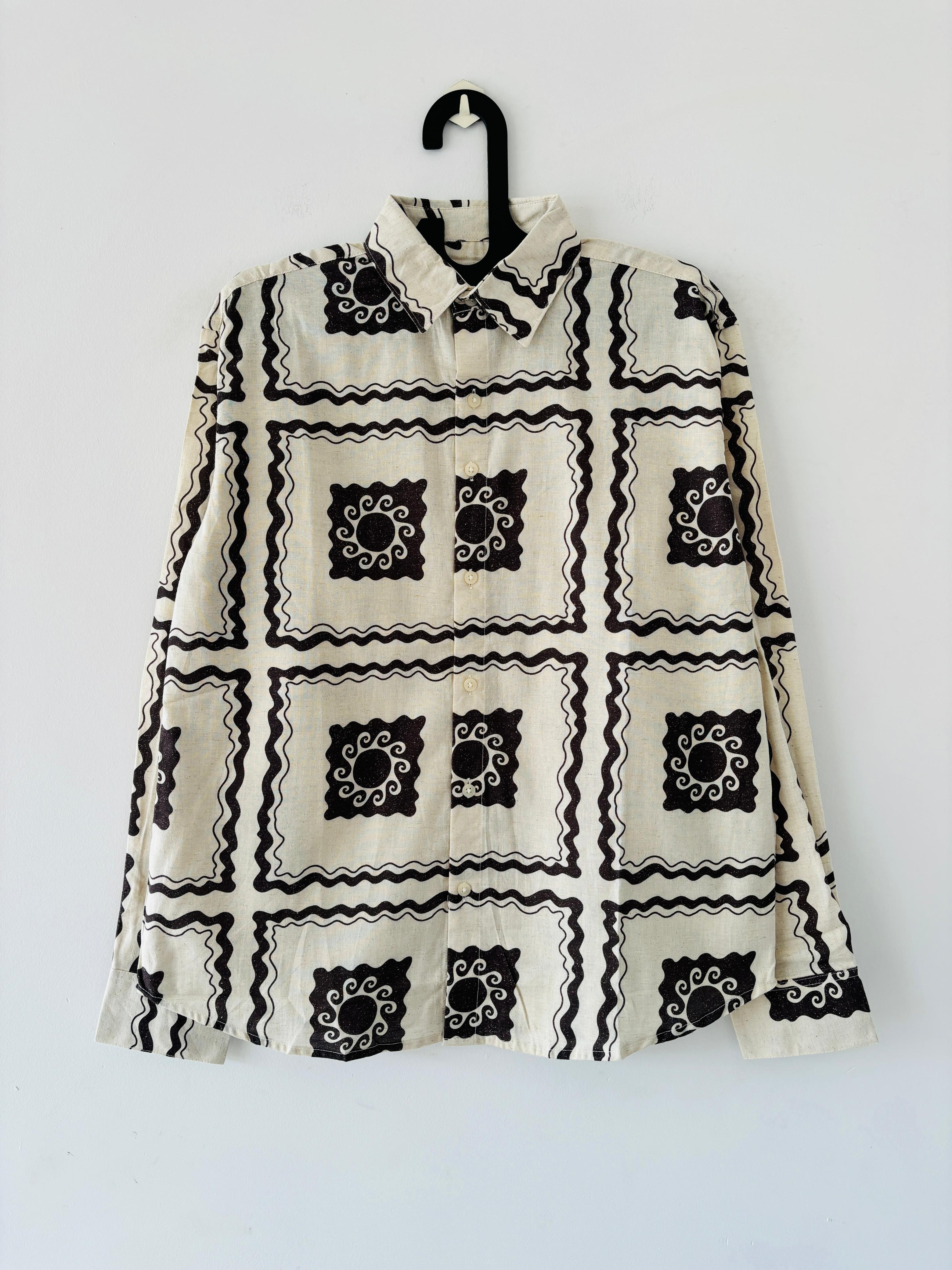 White and brown printed shirt White and brown printed shirt