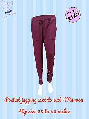 Plus Size Pocket Jegging Maroon