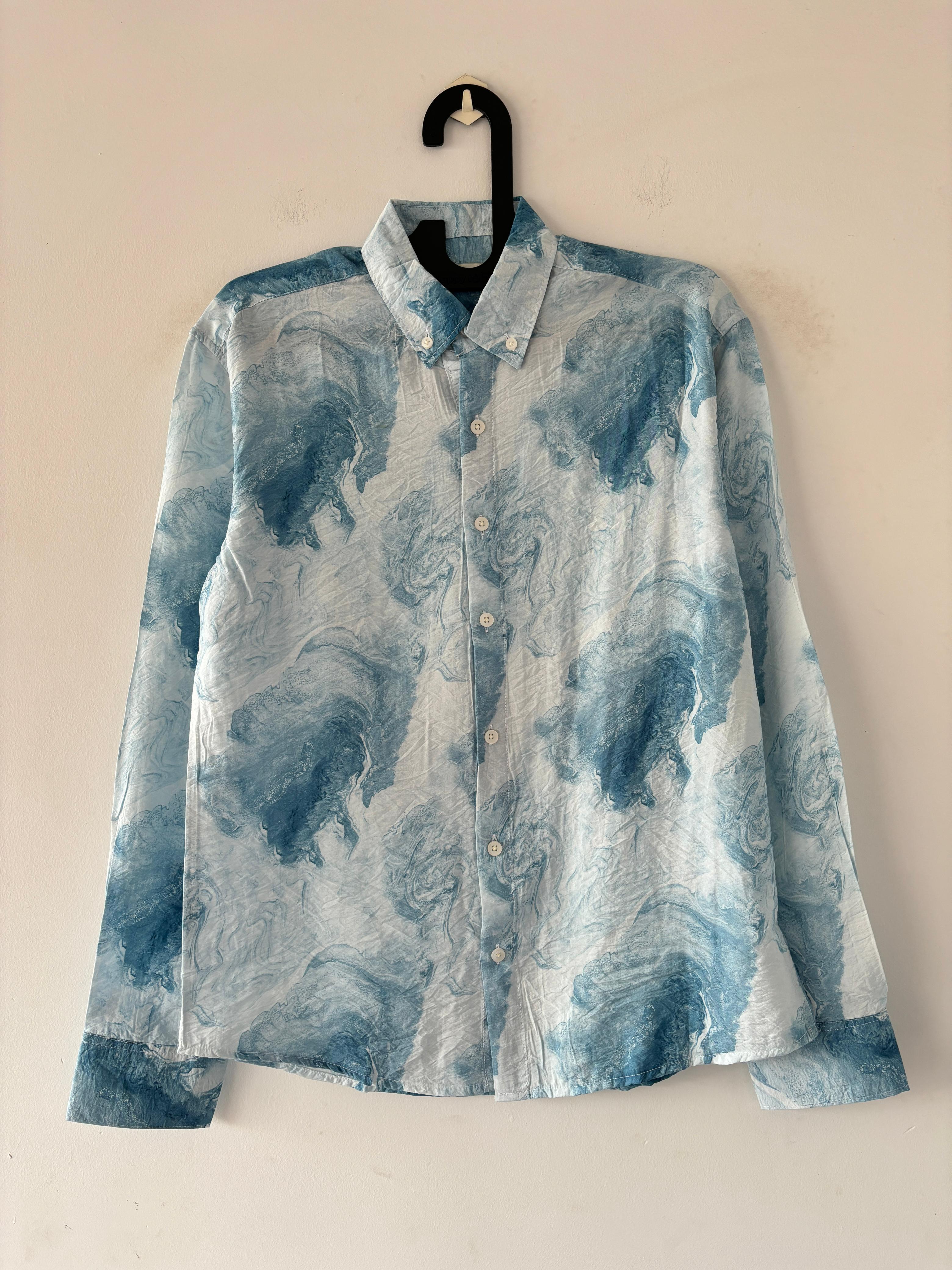 Sky blue and white printed shirts Sky blue and white printed shirts