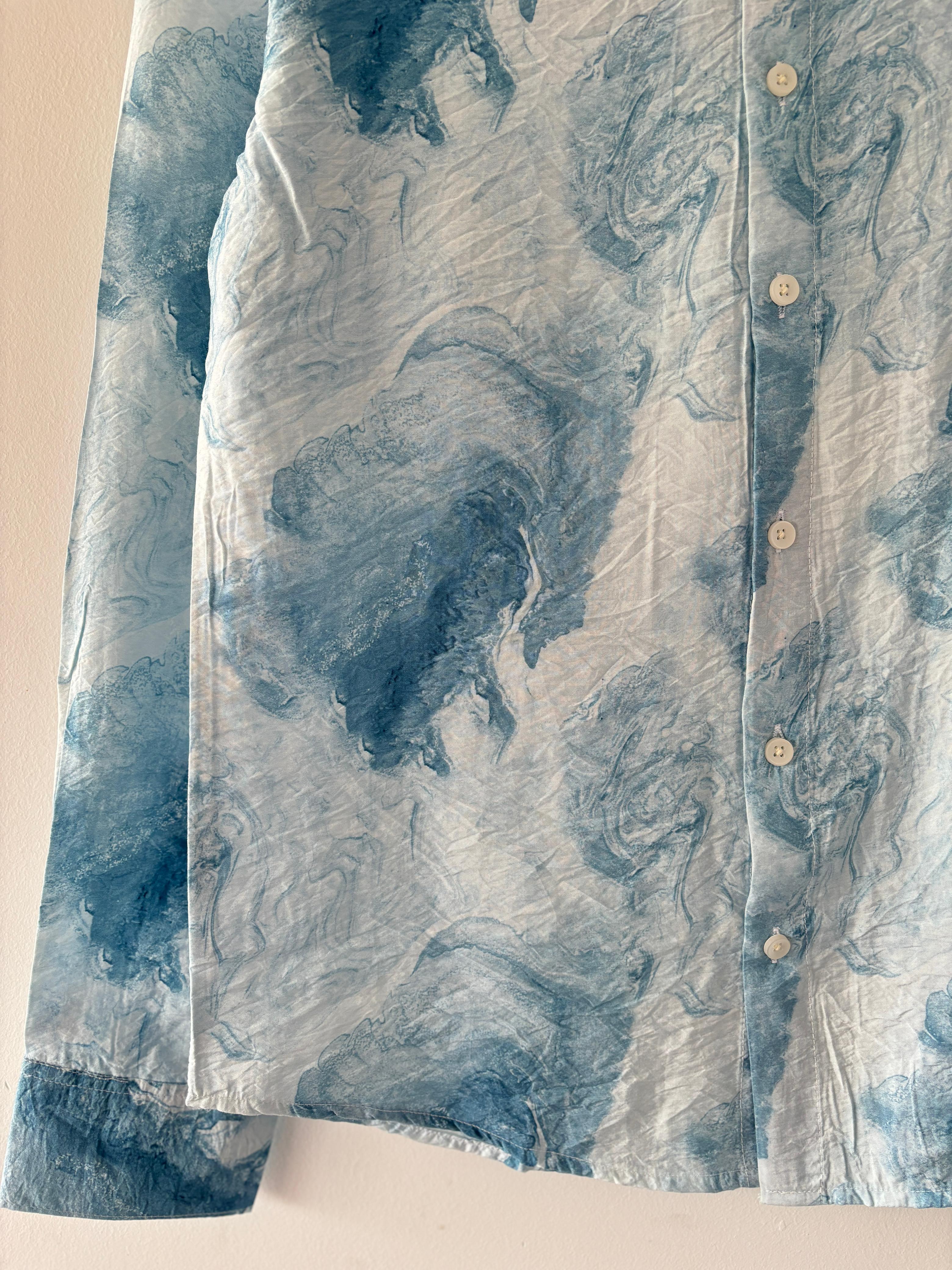 Sky blue and white printed shirts Sky blue and white printed shirts