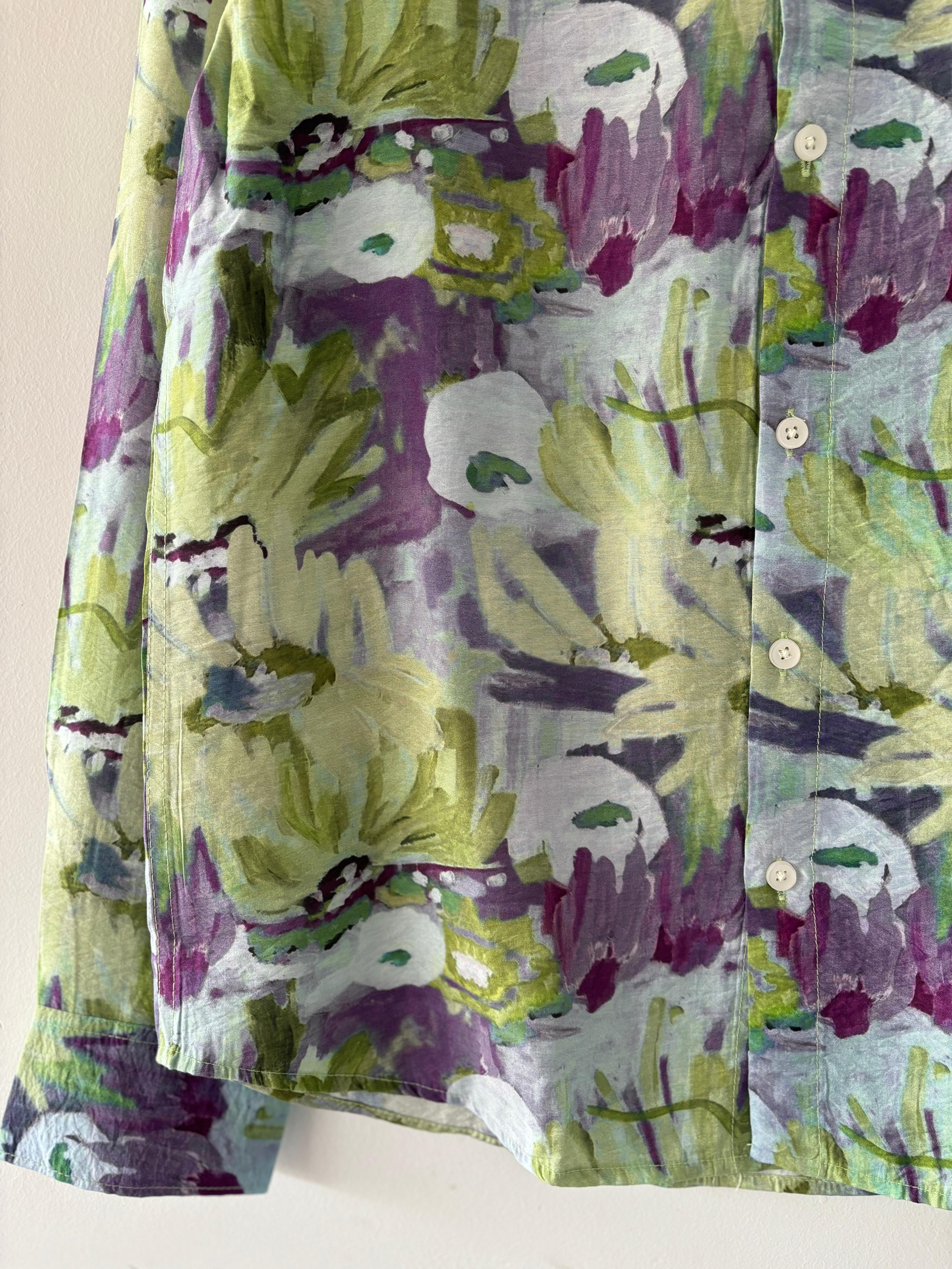Purple and green printed shirts Purple and green printed shirts